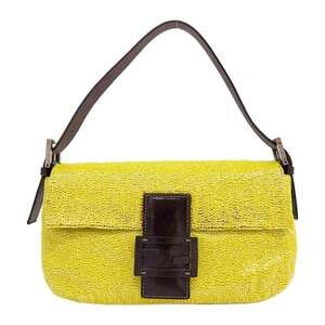 Fendi Yellow Beaded Baguette